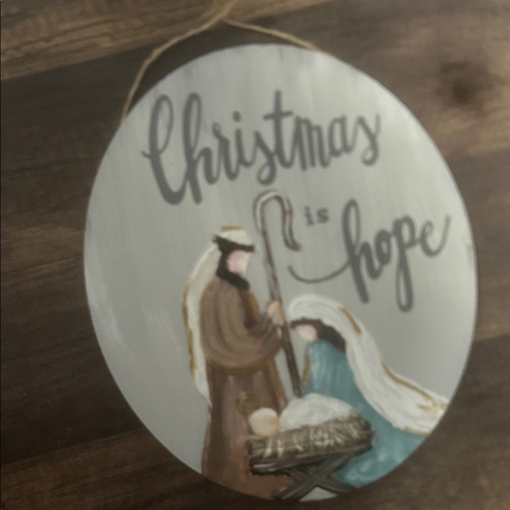 Christmas Is Hope Nativity Wall Hanging - Neutral